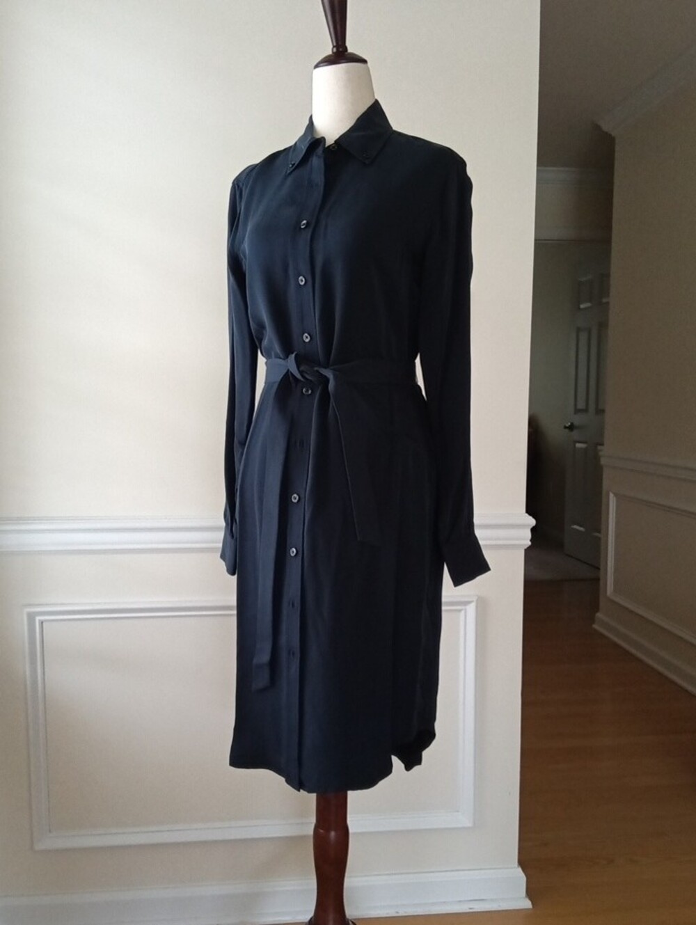 Brooks Brothers Dark Navy Button-Front Dress - Picture 1 of 7